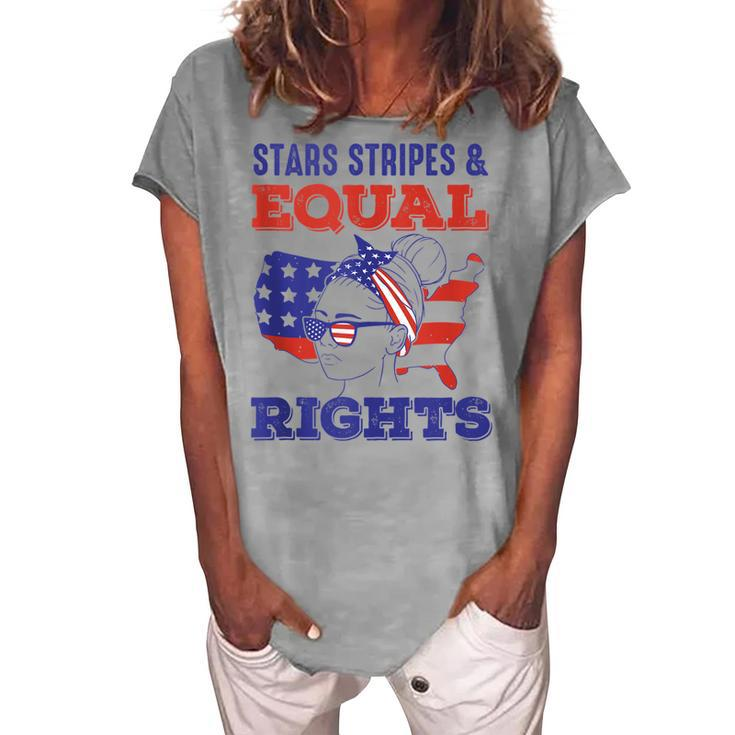 Retro Pro Choice Feminist Stars Stripes Equal Rights Women's Loosen T-shirt