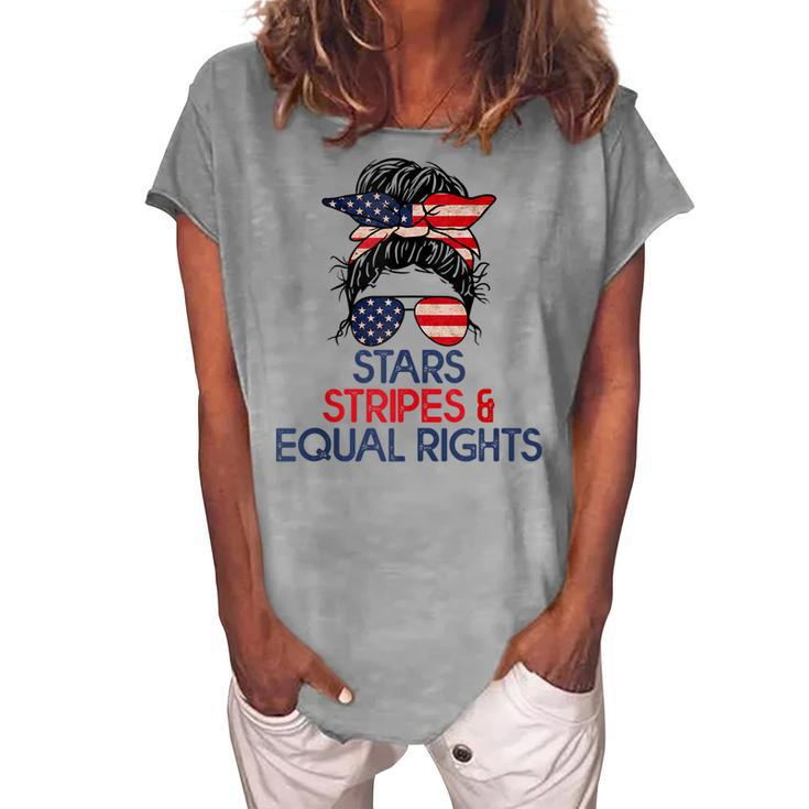 Retro Pro Choice Stars Stripes And Equal Rights Patriotic Women's Loosen T-shirt
