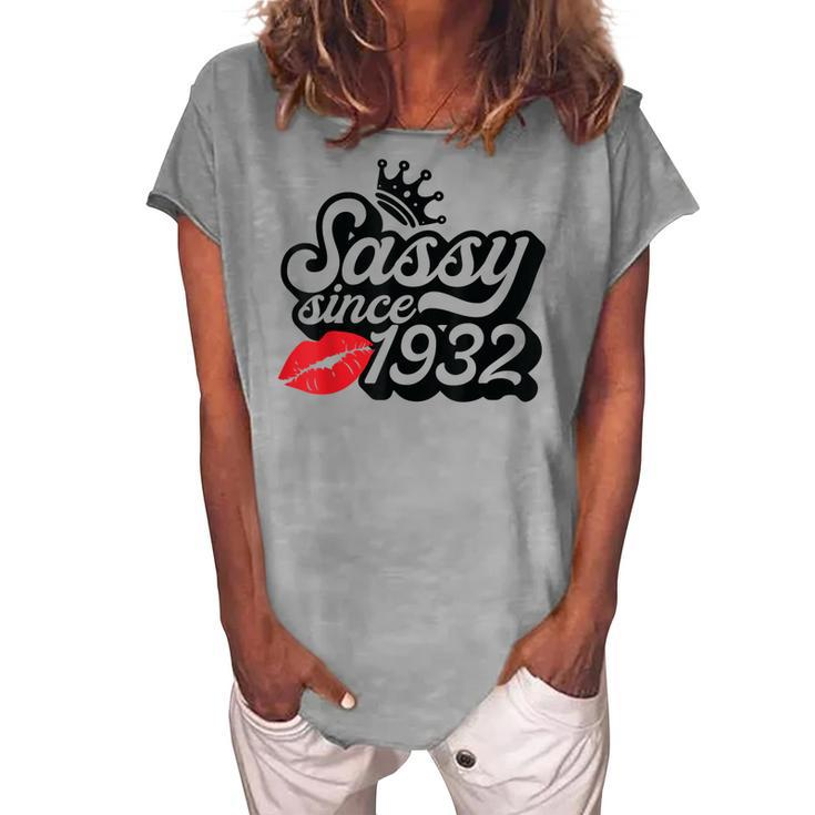 Sassy Since 1932 Fabulous 90Th Birthday Ideas For Her Women's Loosen T-shirt
