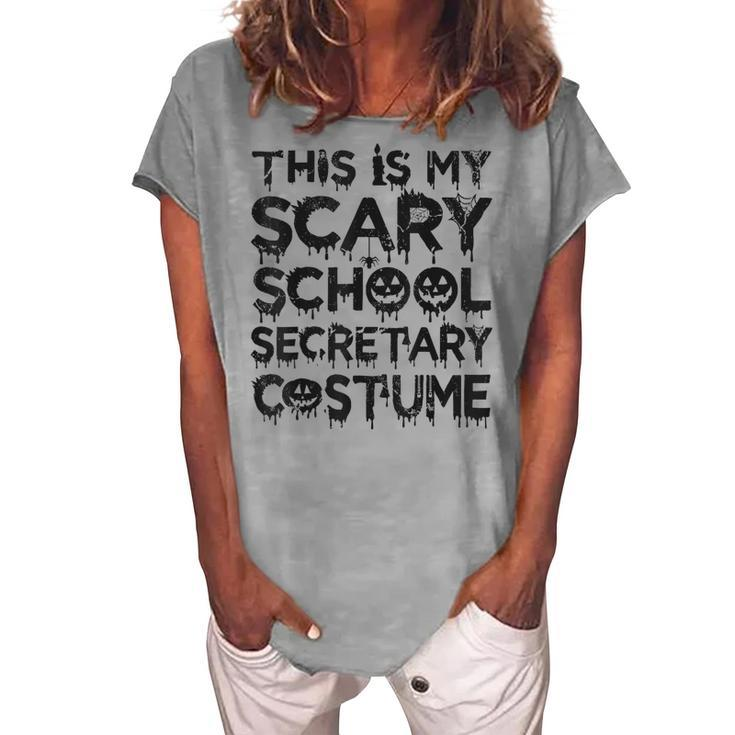 This Is My Scary School Secretary Costume Halloween Women's Loosen T-shirt
