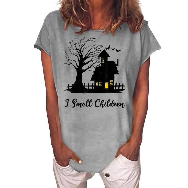 I Smell Children Kids Costume Halloween Witch House Women's Loosen T-shirt