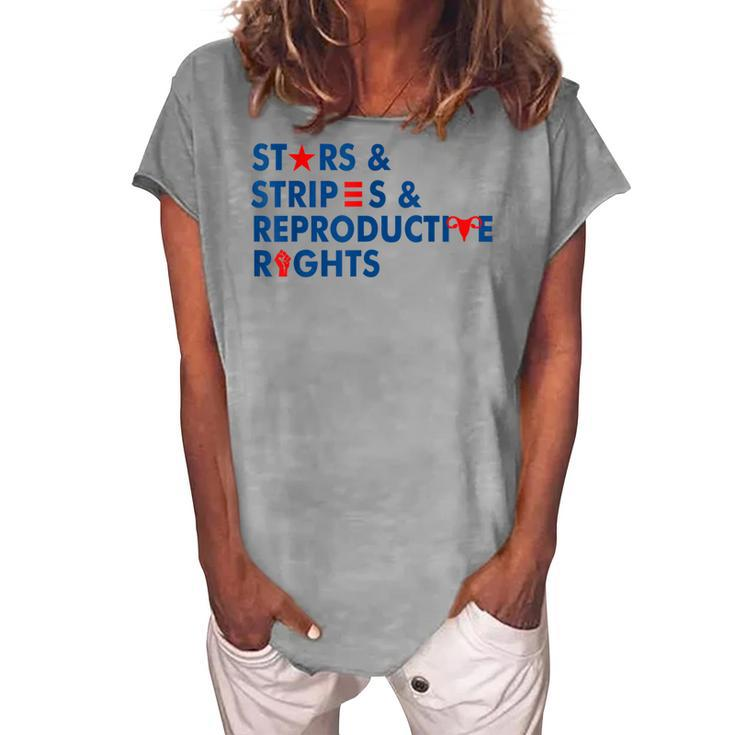 Stars & Stripes & Reproductive Rights 4Th Of July V5 Women's Loosen T-shirt