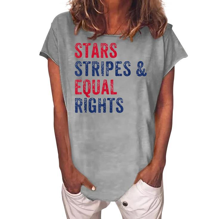 Stars Stripes And Equal Rights 4Th Of July Womens Rights V2 Women's Loosen T-shirt