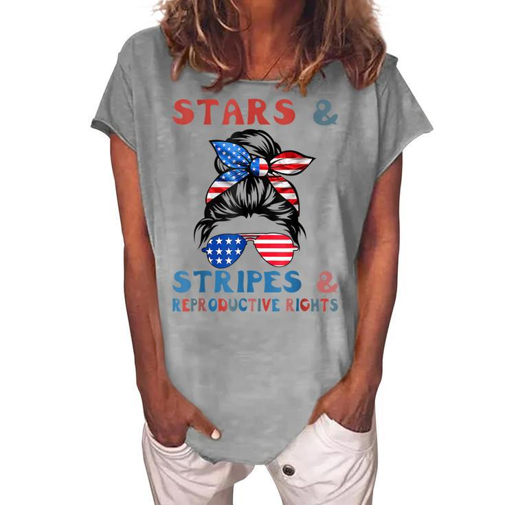 Stars Stripes Reproductive Rights Patriotic 4Th Of July V15 Women's Loosen T-shirt