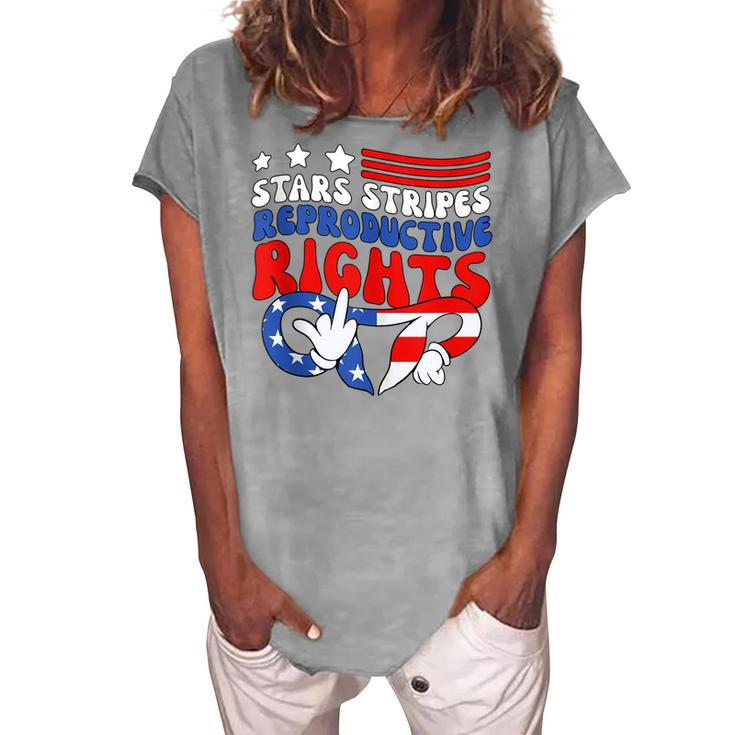 Stars Stripes Reproductive Rights Patriotic 4Th Of July V18 Women's Loosen T-shirt