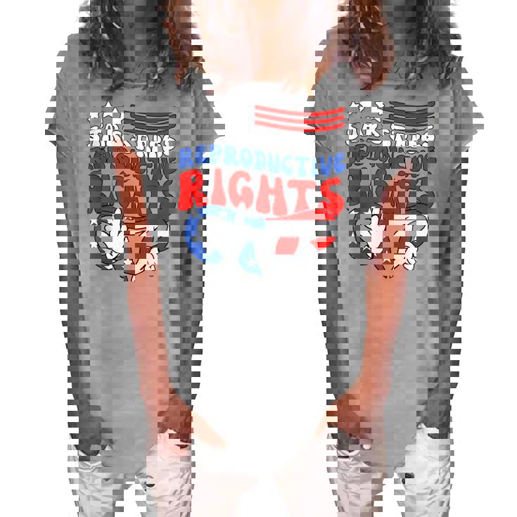 Stars Stripes Reproductive Rights Patriotic 4Th Of July V18 Women's Loosen T-shirt