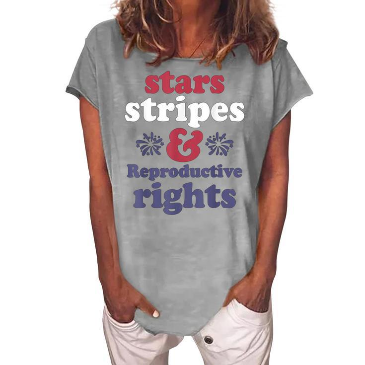 Stars Stripes Reproductive Rights Patriotic 4Th Of July V4 Women's Loosen T-shirt