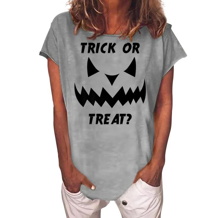 Trick Or Treat With A Jack O Lantern Pumpkin Halloween Women's Loosen T-shirt