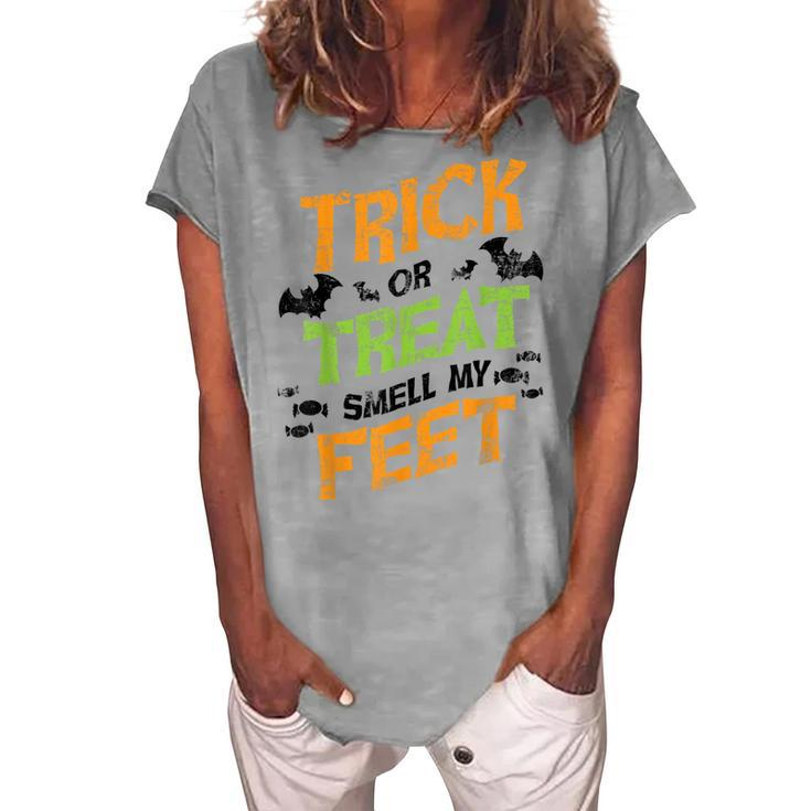 Trick Or Treat Smell My Feet Kids Halloween Women's Loosen T-shirt