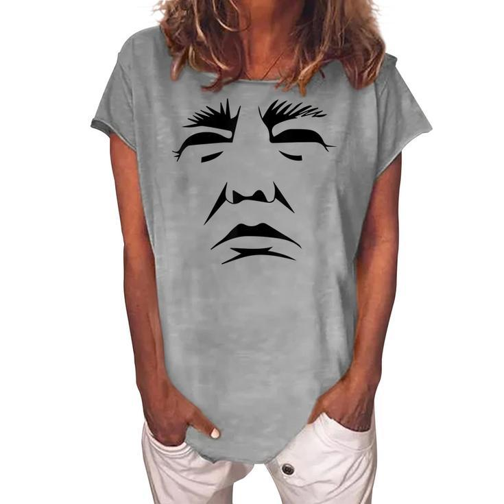 Trump Pumpkin Face Halloween Trick Or Treat Women's Loosen T-shirt