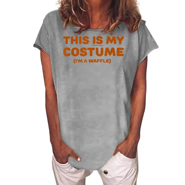 Waffle Halloween Costume Trick Or Treat Party Women's Loosen T-shirt