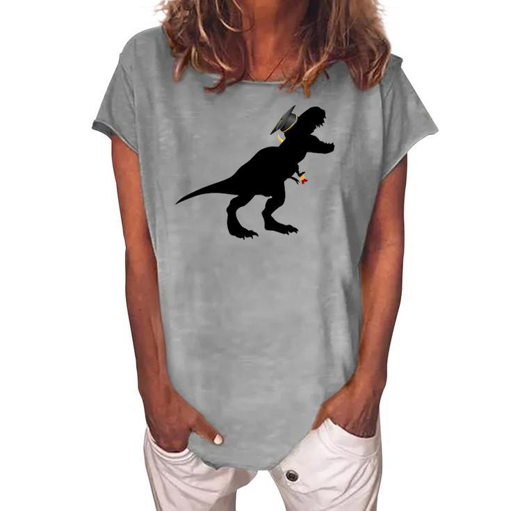 Graduate Saurus Graduated Dinosaur Men Women School Women's Loosen T-Shirt