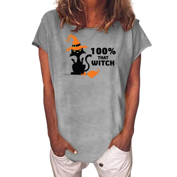 Halloween 100% That Witch Cat Women's Loosen T-shirt