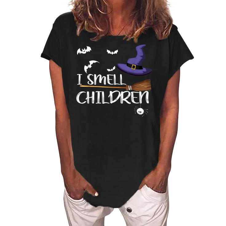 Cool I Smell Children Cute Halloween Witches Costume  Women's Loosen Crew Neck Short Sleeve T-Shirt