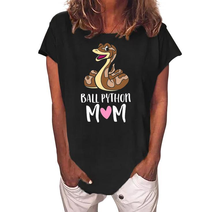 Funny Ball Python Mom Snake Ball Python Women's Loosen Crew Neck Short Sleeve T-Shirt