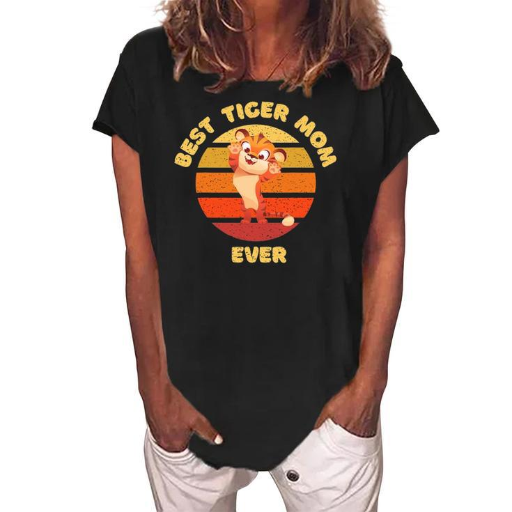 Funny Best Tiger Mom Ever Women's Loosen Crew Neck Short Sleeve T-Shirt