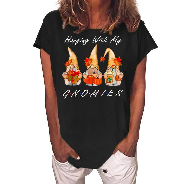 Funny Thanksgiving  For Women Gnome - Gnomies Lover  Women's Loosen Crew Neck Short Sleeve T-Shirt