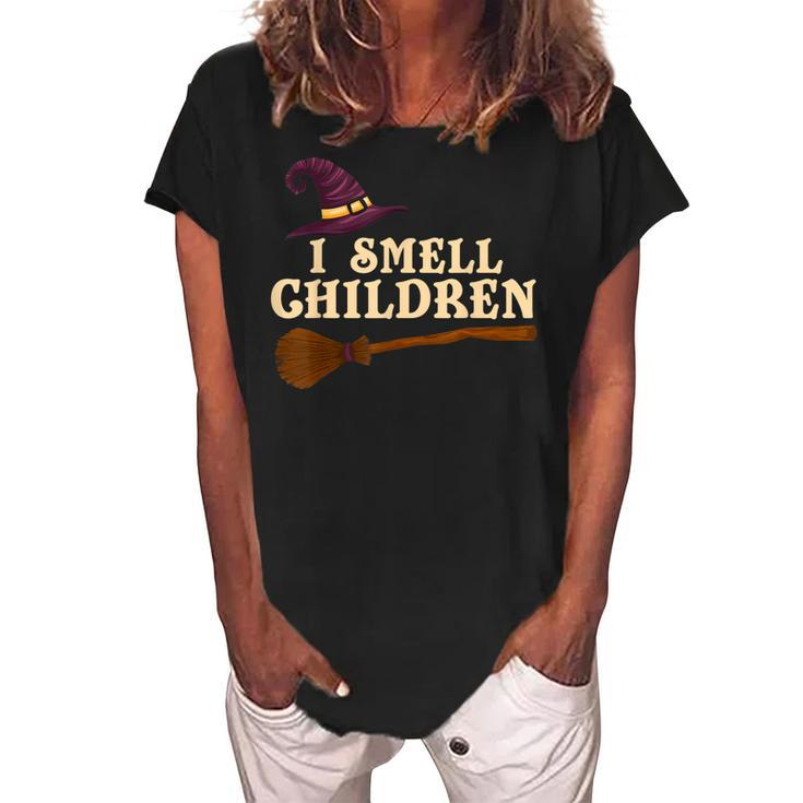 I Smell Children Teacher Halloween Boys Girls Kids   V2 Women's Loosen Crew Neck Short Sleeve T-Shirt
