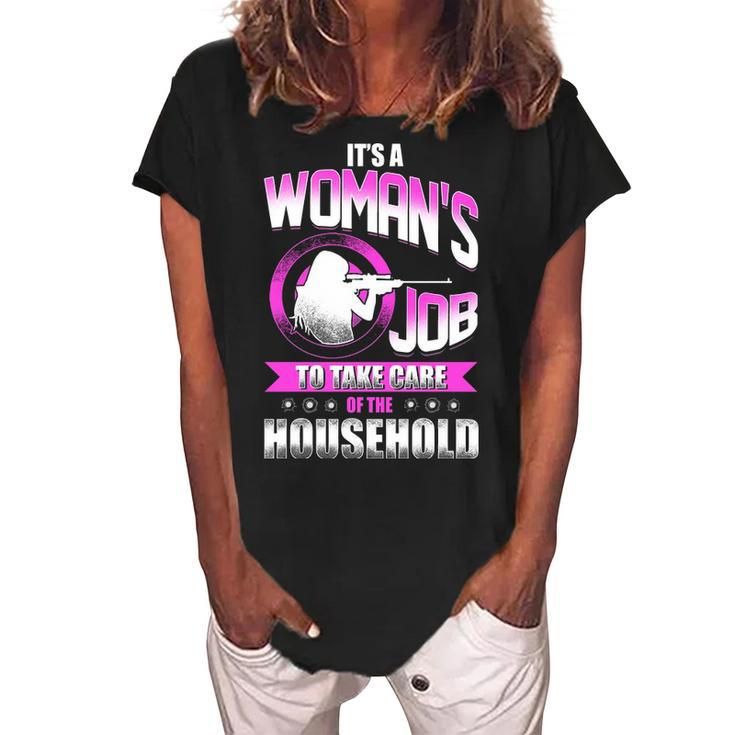 Its A Womans Job Women's Loosen Crew Neck Short Sleeve T-Shirt