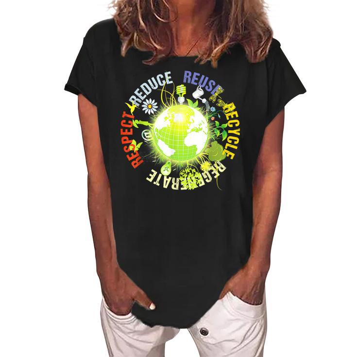 Love World Earth Day 2022  Mother Earth Day Everyday  V2 Women's Loosen Crew Neck Short Sleeve T-Shirt