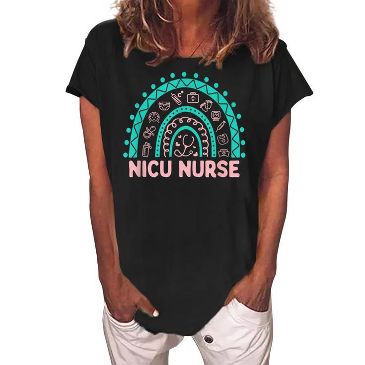 Nicu Nurse Rn Neonatal Intensive Care Nursing  Women's Loosen Crew Neck Short Sleeve T-Shirt