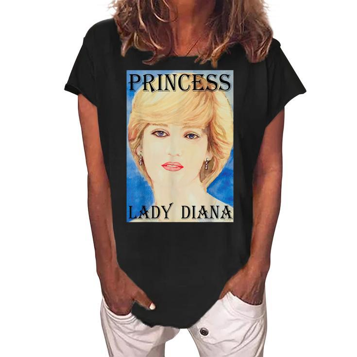 Princess Lady Diana Of Wales  Women's Loosen Crew Neck Short Sleeve T-Shirt