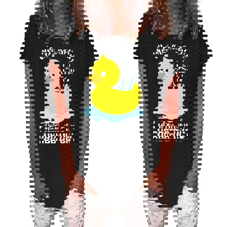 What Exactly Is The Function Of A Rubber Duck Ducks Women's Loosen Crew Neck Short Sleeve T-Shirt