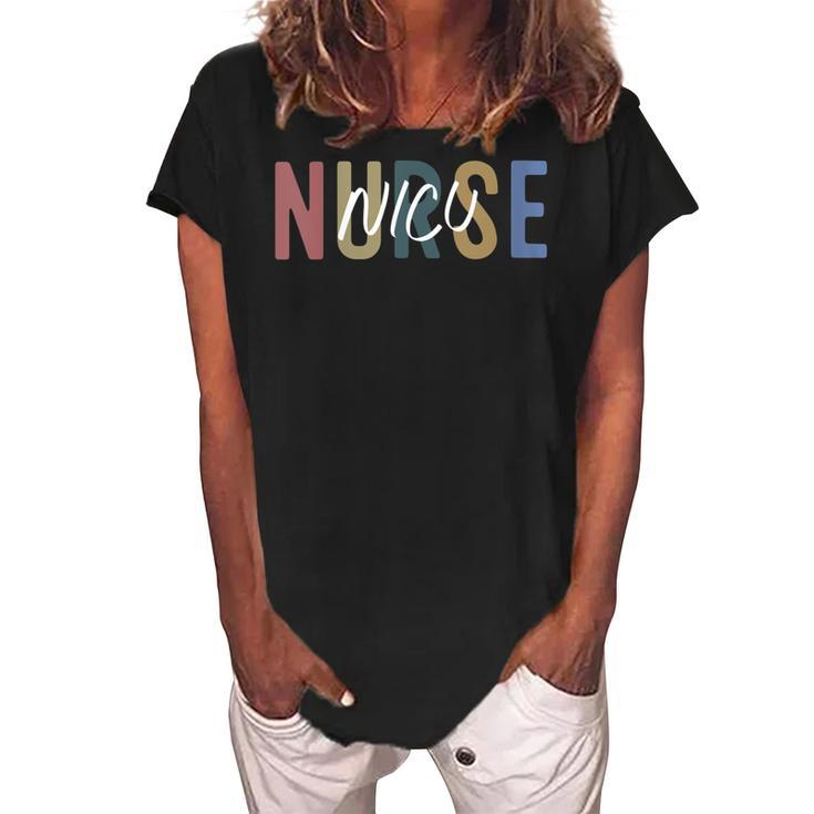 Womens Nicu Nurse Neonatal Labor Intensive Care Unit Nurse  Women's Loosen Crew Neck Short Sleeve T-Shirt