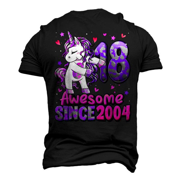 18 Years Old Unicorn Flossing 18Th Birthday Girl Unicorn Men's 3D T-shirt Back Print