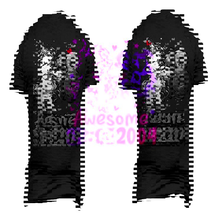 18 Years Old Unicorn Flossing 18Th Birthday Girl Unicorn Men's 3D T-shirt Back Print