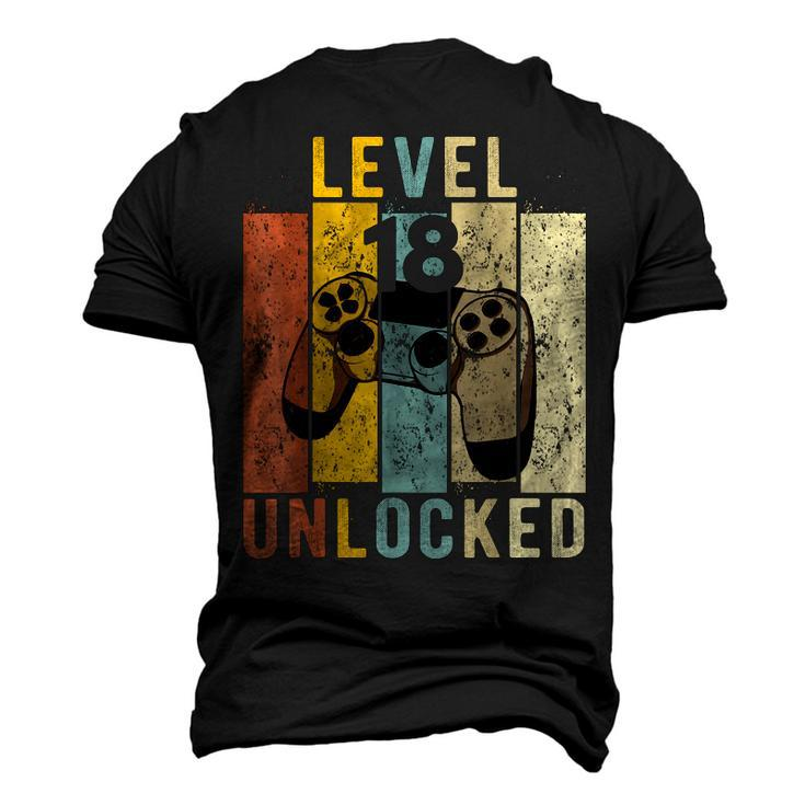 18Th Birthday Level 18 Unlocked Video Gamer Men's 3D T-shirt Back Print