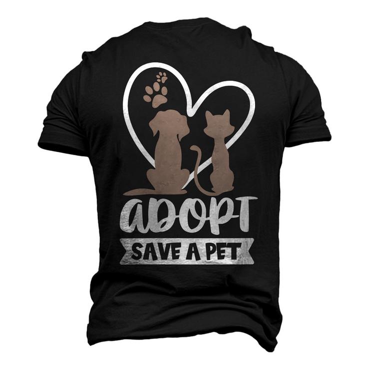 Womens Adopt Save A Pet Cat & Dog Lover Pet Adoption Rescue Gift  Men's 3D Print Graphic Crewneck Short Sleeve T-shirt