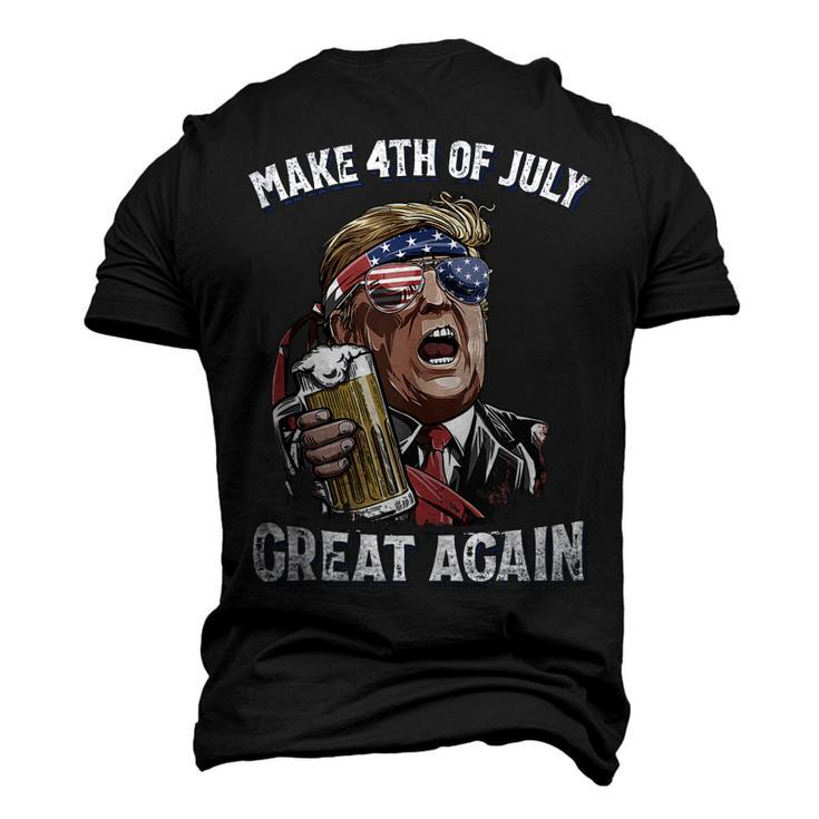 Make 4Th Of July Great Again Patriot Trump Men Drinking Beer Men's 3D T-shirt Back Print