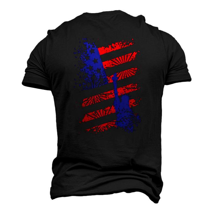 4Th Of July Usa Flag American Patriotic Statue Of Liberty Men's 3D T-Shirt Back Print