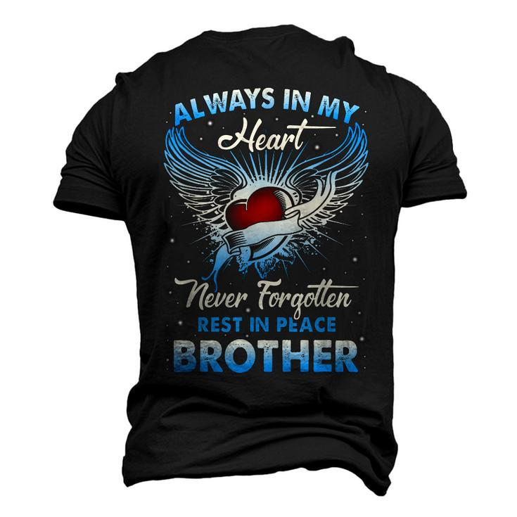 Always In My Heart Never Forgetten Rest In Peace My Brother  Men's T-shirt 3D Print Graphic Crewneck Short Sleeve Back Print