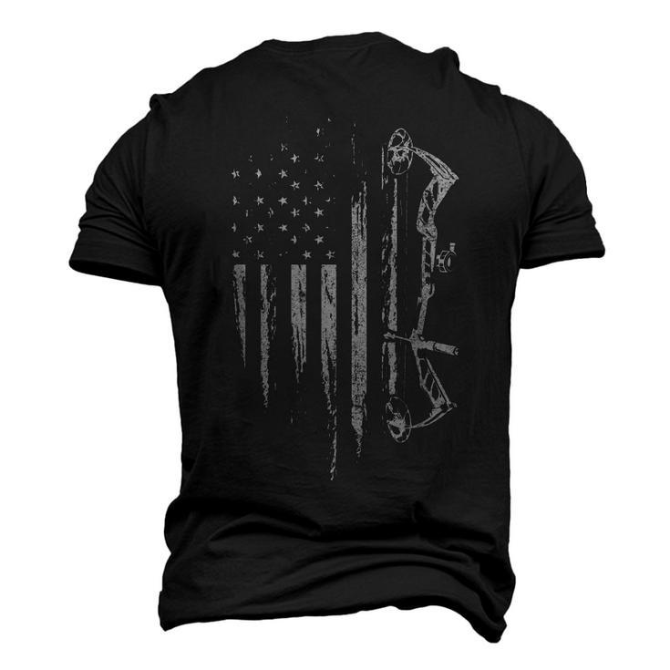 American Flag Bowhunting Bow Archery Gift For Deer Hunter  Men's T-shirt 3D Print Graphic Crewneck Short Sleeve Back Print