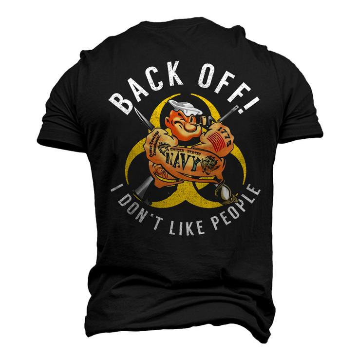 Back Off Navy Veteran Men's 3D Print Graphic Crewneck Short Sleeve T-shirt