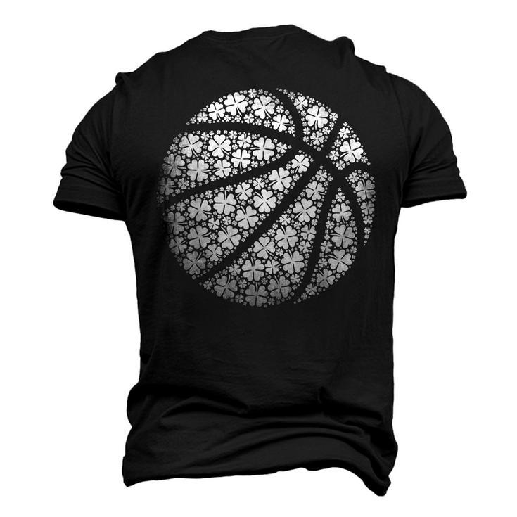 Basketball Ball Irish Shamrock Lucky Clover St Patricks Day  Men's T-shirt 3D Print Graphic Crewneck Short Sleeve Back Print