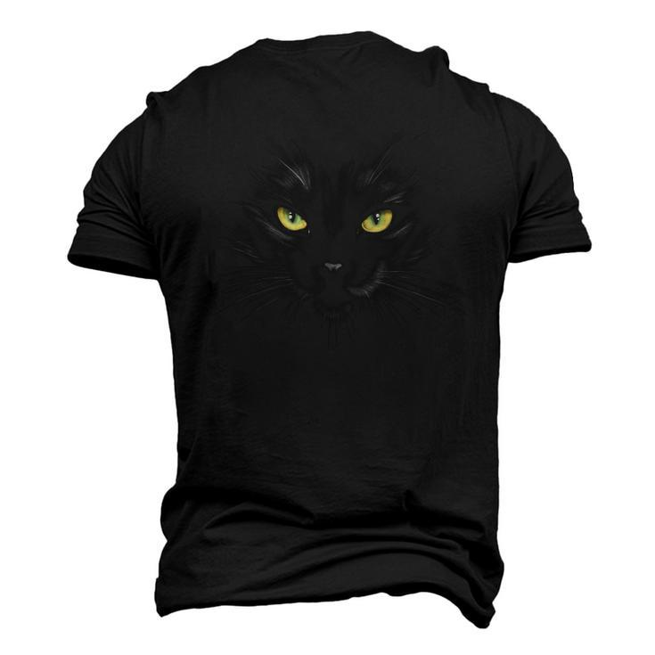 Black Cat Face Animal Halloween For Men Women Kids Sarcastic Men's 3D T-shirt Back Print