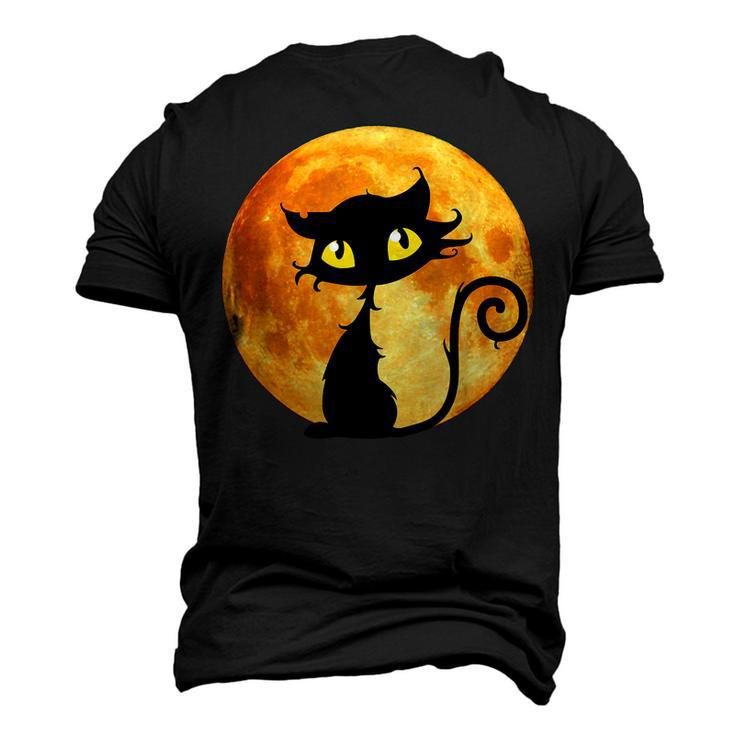 Black Cat Full Moon Halloween Cool Ideas For Holidays Men's 3D T-shirt Back Print
