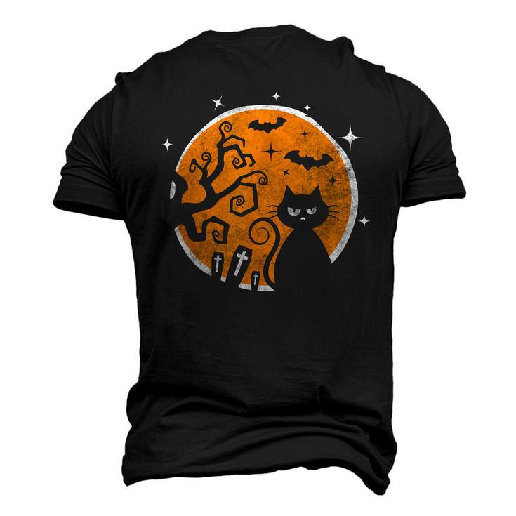 Black Cat Halloween Costume Moon Party Girl Kids Men's 3D T-shirt Back Print