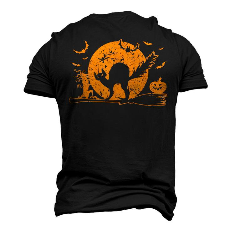 Black Cat Halloween Pet Lover Scary Men's 3D T-shirt Back Print
