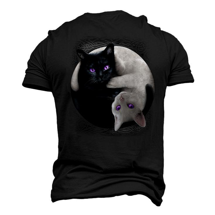 Black Cat And White Cat Yin And Yang Halloween For Men Women Men's 3D T-shirt Back Print