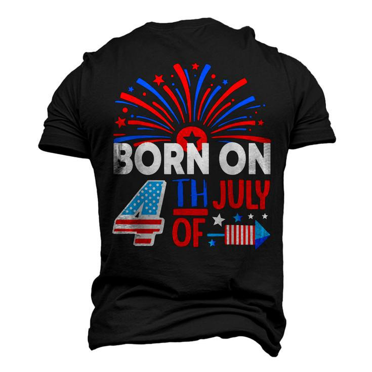 Born On The 4Th Of July Fireworks Celebration Birthday Month Men's 3D T-shirt Back Print