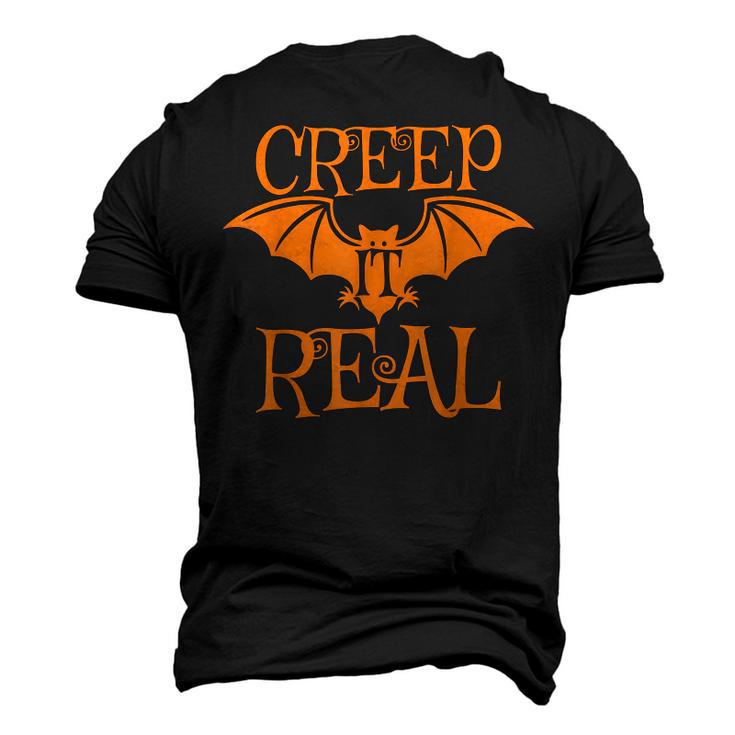Creep It Real Halloween Bat Pumpkin Men's 3D T-shirt Back Print