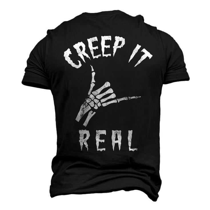 Creep It Real Skeleton Hand Shaka Spooky Halloween Men's 3D T-shirt Back Print