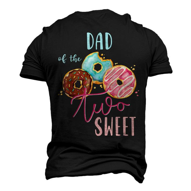 Dad Sweet Two Donut Birthday Party Theme Girl  Men's T-shirt 3D Print Graphic Crewneck Short Sleeve Back Print