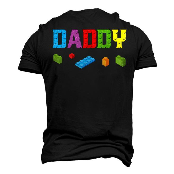 Daddy Master Builder Building Bricks Blocks Family Set Mens  Men's T-shirt 3D Print Graphic Crewneck Short Sleeve Back Print