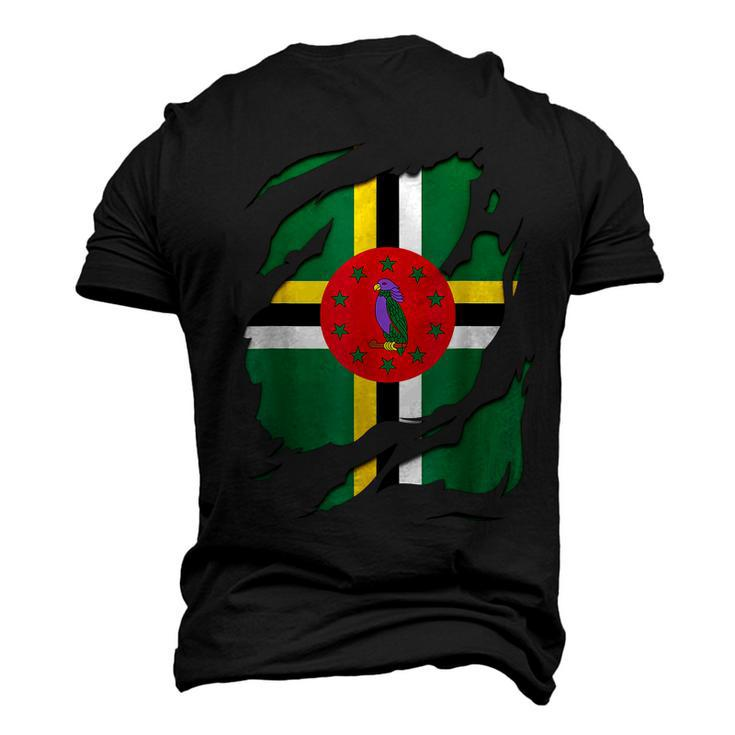 Dominica Flag   Men's T-shirt 3D Print Graphic Crewneck Short Sleeve Back Print