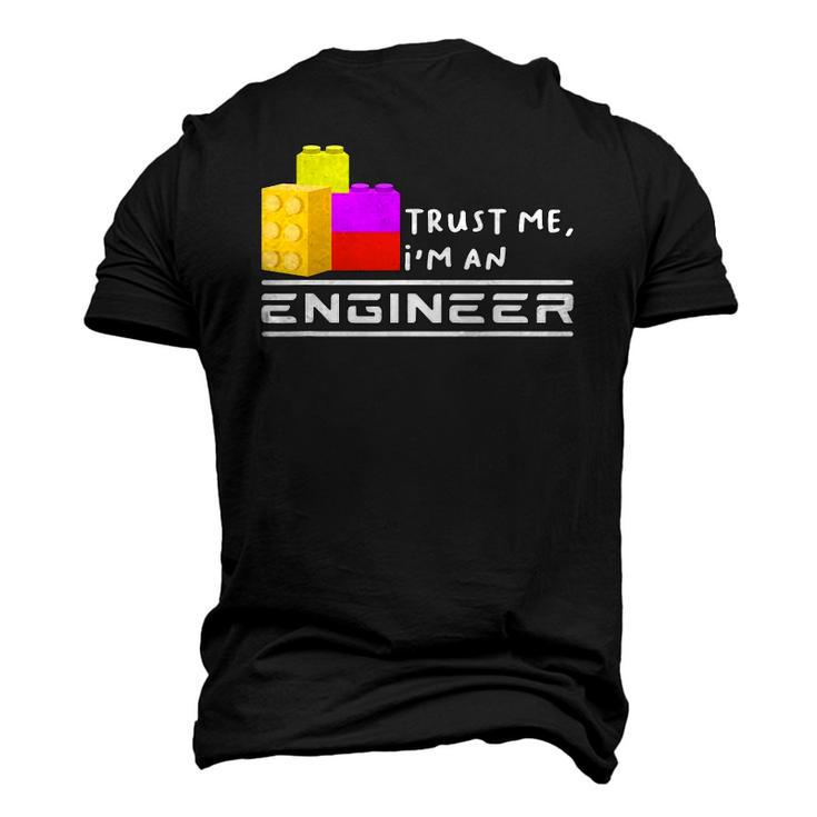 Engineer Kids Children Toy Big Building Blocks Build Builder Men's 3D T-Shirt Back Print